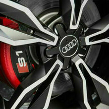 4x Audi Alloy 5 Star Wheel Centre Caps Hub Caps 4x135mm 4F0601165N A3 A4 A5 A6 Grey/Black