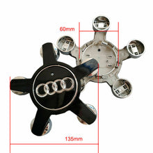 4x Audi Alloy 5 Star Wheel Centre Caps Hub Caps 4x135mm 4F0601165N A3 A4 A5 A6 Grey/Black