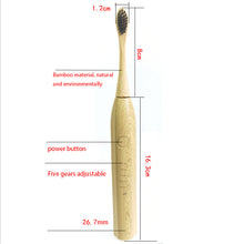 Fayet Bamboo Electric Toothbrush, Smart Sonic, IPX8 Waterproof Lightweight Automatic Eco Friendly Electric Toothbrushes 5 Modes (Next day delivery!)