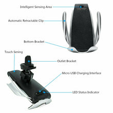 360° Rotation Wireless Automatic Sensor Car Phone Holder and Charger 2 in 1