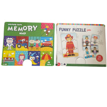 Animals Puzzles and Fruit Memory Cards, Fun Learning 2 Pc Jigsaw Puzzles