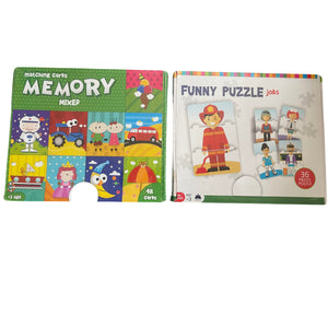 Animals Puzzles and Fruit Memory Cards, Fun Learning 2 Pc Jigsaw Puzzles(Free Shipping 2-3 days)