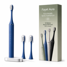 Fayet Aura Sonic Electric Toothbrush with Plant-Based Brush Heads, Aluminium Design, Long Battery Life, Rechargeable Sonic Cleaning