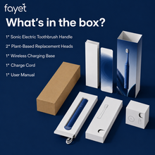 Fayet Aura Sonic Electric Toothbrush with Plant-Based Brush Heads, Aluminium Design, Long Battery Life, Rechargeable Sonic Cleaning