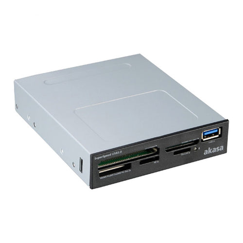 Akasa USB 3.0 Multi Card Reader, Supports CF/MS/SD/MicroSD UHS-II Cards, 3.5