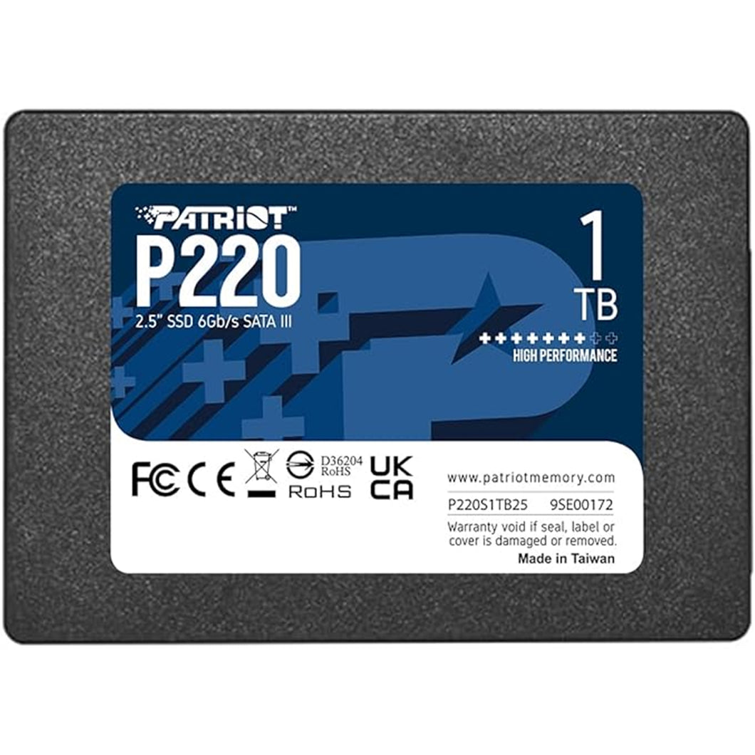 Patriot P210 (P220S1TB25) 1TB 2.5 Inch SSD, Sata 3 Interface, Read 520MB/s, Write 430MB/s, 3 Year Warranty