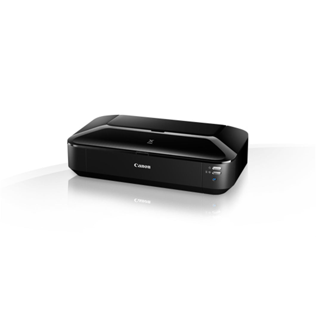 PIXMA iX6850 Compact high-performance A3+ wireless office printer. Up to 9600 x 2400 dpi. Mono Print Speed Approx. 14.5 ipm. Colour Print Speed Approx. 10.4 ipm. Borderless Printing. Paper Sizes A3+