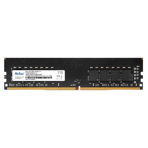 Netac NTBSD4P32SP-16 16GB DIMM System Memory, DDR4, 3200MHz, 1 x 16GB, 288 Pin, 1.35v, CL16-20-20-40