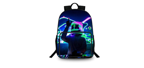 Marshmello Fortnite Backpack 3D Printed School Bags Unisex Laptop Backpack for Kids/Students/Adults