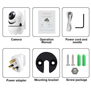 Baby Monitor Camera WiFi Pet Indoor,355-degree Wireless IP Camera,1080P Home Security Alarm System PTZ ,Motion Tracking,Night Vision,Works with Alexa