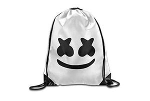 FAYET Cool DJ Marshmello Backpack 13.39" x 16.54" Face Print Drawstring Travel Outdoor Shoulder Bag