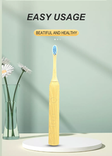 Fayet Electric Bamboo Toothbrush, IPX8 Waterproof, Smart Sonic Electric Toothbrush 3 Replaceable Bamboo Toothbrush Head, 5 Mode Rechargeable Electric Bamboo Toothbrush for Adults and Kids (2023 Upgrade PRO Version) - Next Day Delivery