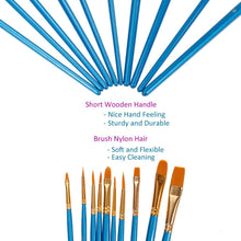 Fayet 10 Pieces Artist Paint Brushes Set Multifunctional Nylon Paint Brushes, Watercolor, Plastic(Blue)