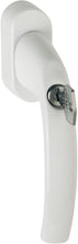 Hoppe Atlanta Secustik Security Window Handle with Halt 45 Degrees, 7 mm x 32 mm to 42 mm, White with Increased Break-in Protection with Locking Cylinder, 10763968