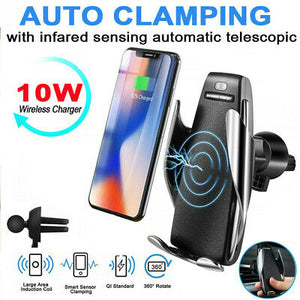 360° Rotation Wireless Automatic Sensor Car Phone Holder and Charger 2 in 1